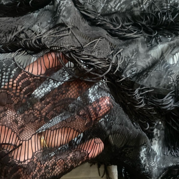 SEXY FLAPPER 5PC 🖤BLACK🖤 LACE ADULT COSTUME SIZE MEDIUM 🌟NWT🌟 - Picture 5 of 16